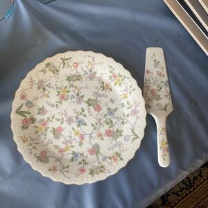 Corona Floral Serveware Set with Pink and Yellow Details